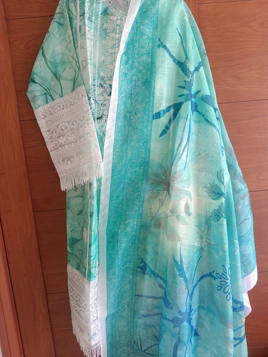 Women’s Ferozy Printed Lawn 3 Piece Suit with Lawn Dupatta –Eid Party Wear Dress