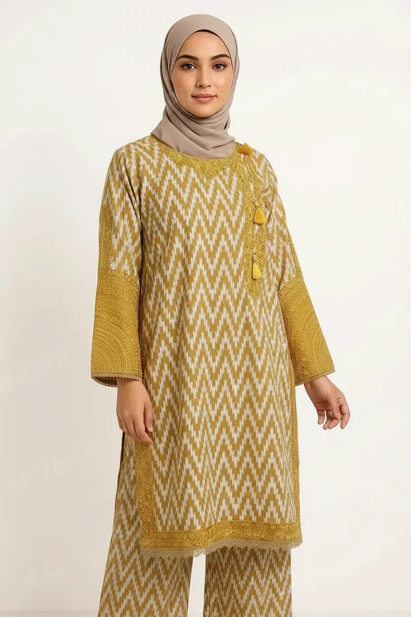 AnayasFashion Elegant Embroider Printed Kurti Set for Women with Matching Trouser and dupatta | Modest Wear Outfit