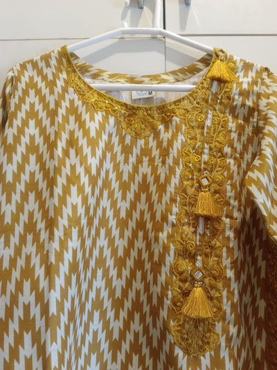 AnayasFashion Elegant Embroider Printed Kurti Set for Women with Matching Trouser and dupatta | Modest Wear Outfit