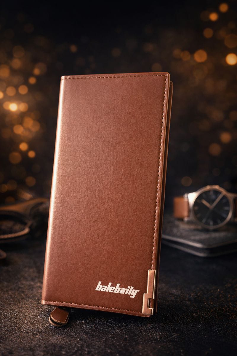 Premium Leather Long Wallet for Men & Women – Elegant Slim Design | Black & Brown