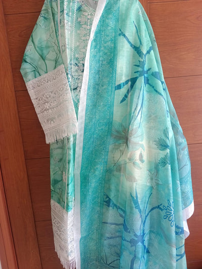 Women’s Ferozy Printed Lawn 3 Piece Suit with Lawn Dupatta –Eid Party Wear Dress